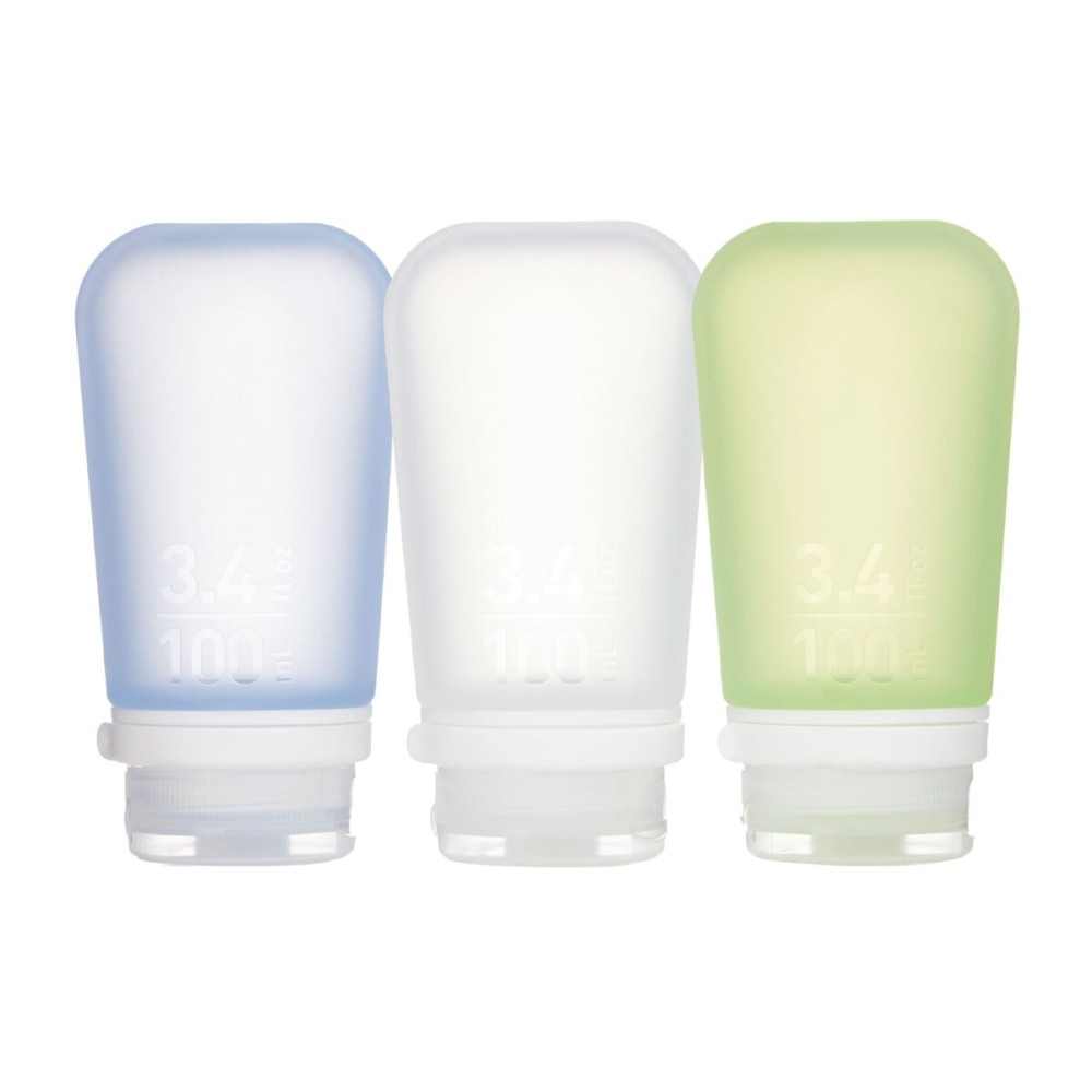 humangear GoToob+ 3-Pack (Large) | Refillable Silicone Travel Bottle | Locking Lid | Food-Safe Material, Clear/Green/Blue, Large (3.4 fl.oz.; 100ml) humangear GoToob+ 3-Pack (Large) | Refillable Silicone Travel Bottle | Locking Lid | Food-Safe Material, Clear/Green/Blue, Large (3.4 fl.oz.; 100ml)