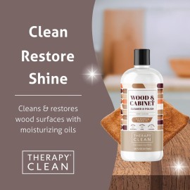 Therapy Wood Polish Bundle with Microfiber 16 oz. - Wood Furniture Polish, Best Furniture Cleaner - Almond Scent - Cleaner, Cabinet and Table Restorer, Natural Conditioner Therapy Wood Polish Bundle with Microfiber 16 oz. - Wood Furniture Polish, Best Furniture Cleaner - Almond Scent - Cleaner, Cabinet and Table Restorer, Natural Conditioner