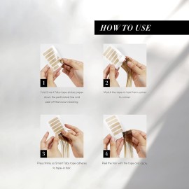 The Hair Shop Smart Tabs Tape-in Hair Extension Tape - Professional Strong No-Residue Bonding Double-Sided Replacement Tape for 100% Remy Human Hair Extensions, 60 Tabs (4 cm x 0.9 cm)