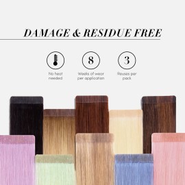 The Hair Shop Smart Tabs Tape-in Hair Extension Tape - Professional Strong No-Residue Bonding Double-Sided Replacement Tape for 100% Remy Human Hair Extensions, 60 Tabs (4 cm x 0.9 cm)