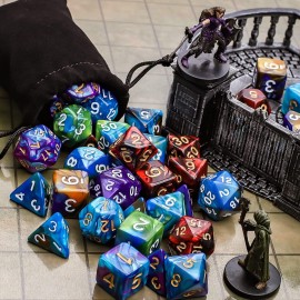 CiaraQ Polyhedral Dice Set (35 Pieces) with Black Pouches, 5 Complete Double-Colors Dice Sets of D4 D6 D8 D10 D% D12 D20 Compatible with Dungeons and Dragons DND RPG MTG Table Games CiaraQ Polyhedral Dice Set (35 Pieces) with Black Pouches, 5 Complete Double-Colors Dice Sets of D4 D6 D8 D10 D% D12 D20 Compatible with Dungeons and Dragons DND RPG MTG Table Games
