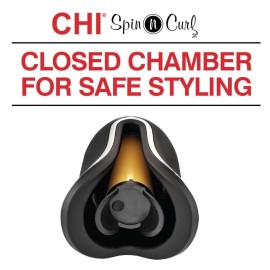 CHI Spin N Curl, Curling Iron For Healthy & Shiny Effortless Curls & Waves, Provides Preset Temperature Settings For Each Hair Texture, Onyx Black CHI Spin N Curl, Curling Iron For Healthy & Shiny Effortless Curls & Waves, Provides Preset Temperature Settings For Each Hair Texture, Onyx Black