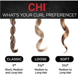 CHI Spin N Curl, Curling Iron For Healthy & Shiny Effortless Curls & Waves, Provides Preset Temperature Settings For Each Hair Texture, Onyx Black CHI Spin N Curl, Curling Iron For Healthy & Shiny Effortless Curls & Waves, Provides Preset Temperature Settings For Each Hair Texture, Onyx Black