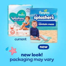 Pampers Swim Diapers - Splashers - Size 4, 18 Count, Gap-Free Disposable Baby Swimming Pants Pampers Swim Diapers - Splashers - Size 4, 18 Count, Gap-Free Disposable Baby Swimming Pants