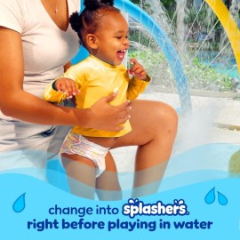 Pampers Swim Diapers - Splashers - Size 4, 18 Count, Gap-Free Disposable Baby Swimming Pants Pampers Swim Diapers - Splashers - Size 4, 18 Count, Gap-Free Disposable Baby Swimming Pants