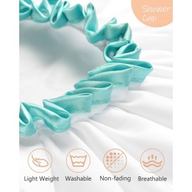 mikimini White Shower Cap for Long Hair 1 Pack, 12 inch large size,Waterproof Washable Hair Caps for Women and Girls, Super Cute and Extra Large mikimini White Shower Cap for Long Hair 1 Pack, 12 inch large size,Waterproof Washable Hair Caps for Women and Girls, Super Cute and Extra Large