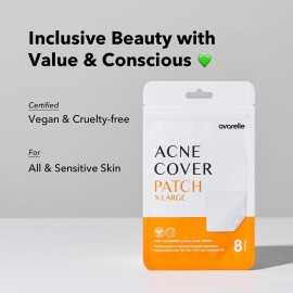 AVARELLE Acne Patches XL, FSA HSA Acne Cover Patch Large | Pimple Patches for Face Cheek & Nose (8 Count) | Large Hydrocolloid Acne Treatment with Tea Tree, Calendula, & Cica AVARELLE Acne Patches XL, FSA HSA Acne Cover Patch Large | Pimple Patches for Face Cheek & Nose (8 Count) | Large Hydrocolloid Acne Treatment with Tea Tree, Calendula, & Cica