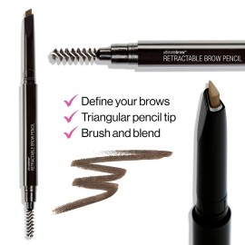 wet n wild Ultimate Eyebrow Retractable Definer Pencil, Dark Brown, Dual-Sided, Fine Tip, Shapes, Defines, Fills Brows Makeup wet n wild Ultimate Eyebrow Retractable Definer Pencil, Dark Brown, Dual-Sided, Fine Tip, Shapes, Defines, Fills Brows Makeup