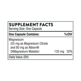THORNE Magnesium CitraMate - Magnesium Supplement with Citrate-Malate - Support Heart, Skeletal Muscles, Cardiac, Lung Function, and Bone Density* - Gluten-Free, Dairy-Free, Soy-Free - 90 Capsules