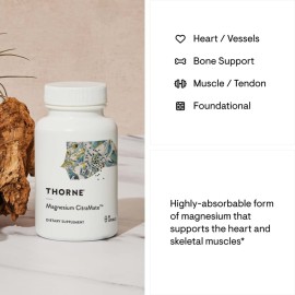 THORNE Magnesium CitraMate - Magnesium Supplement with Citrate-Malate - Support Heart, Skeletal Muscles, Cardiac, Lung Function, and Bone Density* - Gluten-Free, Dairy-Free, Soy-Free - 90 Capsules