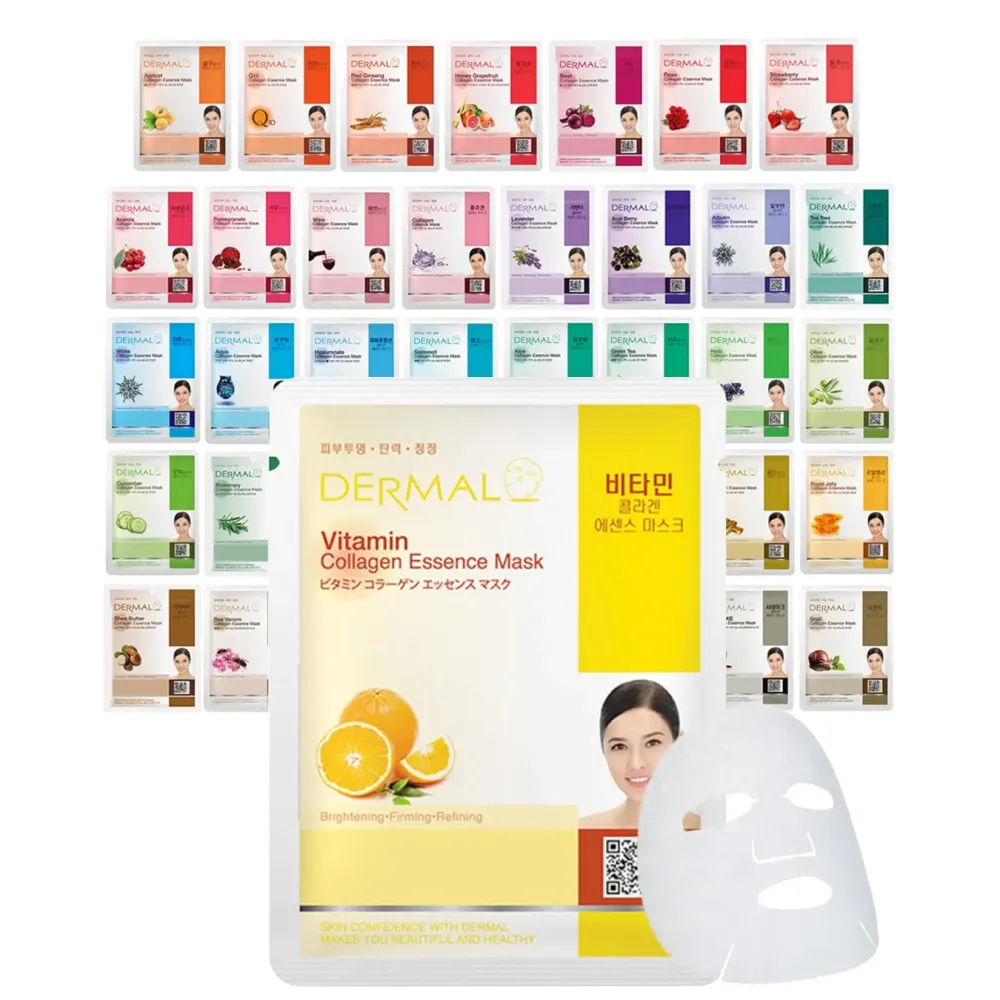 DERMAL 39 Combo Pack A Collagen Essence Korean Face Mask - Hydrating & Soothing Facial Mask with Panthenol - Hypoallergenic Self Care Sheet Mask for All Skin Types - Natural Home Spa Treatment Masks DERMAL 39 Combo Pack A Collagen Essence Korean Face Mask - Hydrating & Soothing Facial Mask with Panthenol - Hypoallergenic Self Care Sheet Mask for All Skin Types - Natural Home Spa Treatment Masks