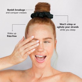 Kitsch Satin Scrunchies for Women - No Crease Hair Ties for Girls | Scrunchies For All Hair Types and Textures, Perfect for Day or Night - 5 Pcs, Black Kitsch Satin Scrunchies for Women - No Crease Hair Ties for Girls | Scrunchies For All Hair Types and Textures, Perfect for Day or Night - 5 Pcs, Black