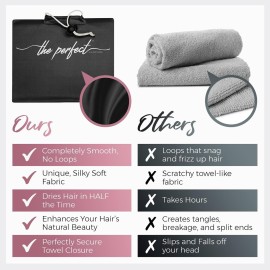 Microfiber Hair Towel Wrap for Women - Gift and Travel - Smooth like Silk - Curly, Wavy, Straight Hair Girls - Plopping Essential - Anti-Frizz, Fast Drying, Works Better than a T-Shirt Microfiber Hair Towel Wrap for Women - Gift and Travel - Smooth like Silk - Curly, Wavy, Straight Hair Girls - Plopping Essential - Anti-Frizz, Fast Drying, Works Better than a T-Shirt