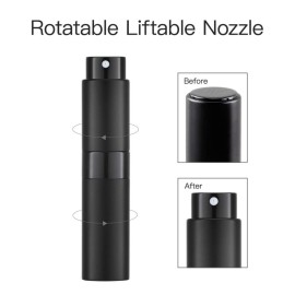 Lisapack 8ML Atomizer Perfume Spray Bottle for Travel, Empty Refillable Cologne Dispenser, Portable Sprayer (Matte Black) Lisapack 8ML Atomizer Perfume Spray Bottle for Travel, Empty Refillable Cologne Dispenser, Portable Sprayer (Matte Black)