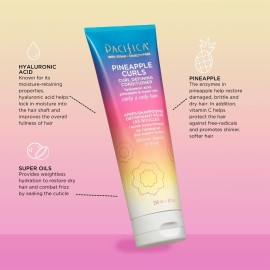 Pacifica Beauty, Pineapple Curls Defining Natural Conditioner, For Curly, Coily and Textured Hair Types, Pineapple Scent, Sulfate Free and Silicone Free, 100% Vegan and Cruelty Free Pacifica Beauty, Pineapple Curls Defining Natural Conditioner, For Curly, Coily and Textured Hair Types, Pineapple Scent, Sulfate Free and Silicone Free, 100% Vegan and Cruelty Free