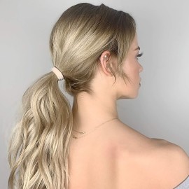 Cyndibands Seamless Hair Ties - Blonde - Gentle Hair Ties No Damage, Standard Size 1.5 Inch, Soft and Stretchy Nylon Fabric Ponytail Holders - 12 Count