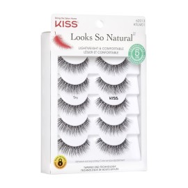KISS Looks So Natural False Eyelashes Multipack, Lightweight & Comfortable, Tapered End Technology, Reusable, Cruelty-Free, Contact Lens Friendly, Style \'Shy\', 5 Pairs Fake Eyelashes KISS Looks So Natural False Eyelashes Multipack, Lightweight & Comfortable, Tapered End Technology, Reusable, Cruelty-Free, Contact Lens Friendly, Style \'Shy\', 5 Pairs Fake Eyelashes
