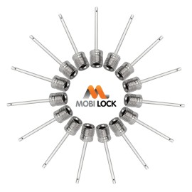 Ball Pump Inflation Needle (Pack of 15) - Stainless Steel Air Pump Needles - Ideal for Blowing Up Football, Basketball, Volleyball, and All Other Sports Balls - by Mobi Lock