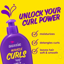 Aussie Miracle Curls with Coconut Oil, Paraben Free Detangling Milk Treatment, 6.7 fl oz Aussie Miracle Curls with Coconut Oil, Paraben Free Detangling Milk Treatment, 6.7 fl oz