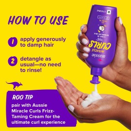Aussie Miracle Curls with Coconut Oil, Paraben Free Detangling Milk Treatment, 6.7 fl oz Aussie Miracle Curls with Coconut Oil, Paraben Free Detangling Milk Treatment, 6.7 fl oz