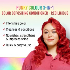 Punky Colour 3-in-1 Color Depositing Hair Cleanser & Conditioner, 8.5 fl oz. (Redilicious) Punky Colour 3-in-1 Color Depositing Hair Cleanser & Conditioner, 8.5 fl oz. (Redilicious)