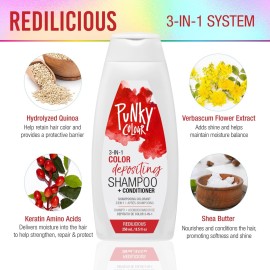 Punky Colour 3-in-1 Color Depositing Hair Cleanser & Conditioner, 8.5 fl oz. (Redilicious) Punky Colour 3-in-1 Color Depositing Hair Cleanser & Conditioner, 8.5 fl oz. (Redilicious)