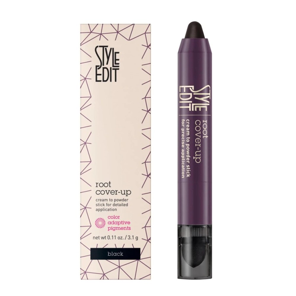 Style Edit Root Touch Up Stick - Temporary Root Concealer and Black Hair Color for Gray Coverage, Premium Shading Sponge Pen for Hair Makeup, 0.11 oz Style Edit Root Touch Up Stick - Temporary Root Concealer and Black Hair Color for Gray Coverage, Premium Shading Sponge Pen for Hair Makeup, 0.11 oz