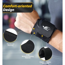 HiRui 2 PACK Wrist Compression Strap and Wrist Brace Sport Wrist Support for Fitness, Weightlifting, Tendonitis, Carpal Tunnel Arthritis, Pain Relief-Wear Anywhere-Unisex,Adjustable HiRui 2 PACK Wrist Compression Strap and Wrist Brace Sport Wrist Support for Fitness, Weightlifting, Tendonitis, Carpal Tunnel Arthritis, Pain Relief-Wear Anywhere-Unisex,Adjustable