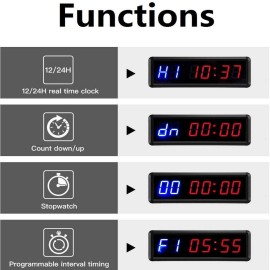 BTBSIGN LED Interval Timer Count Down/Up Clock Stopwatch with Remote for Home Gym Fitness Blue BTBSIGN LED Interval Timer Count Down/Up Clock Stopwatch with Remote for Home Gym Fitness Blue