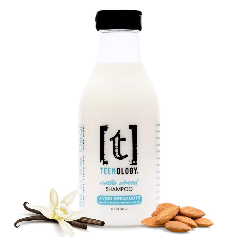 Teenology Shampoo for Teens, For Clear Skin and Healthy Hair, Natural Botanical Extracts, 16 oz. (Vanilla Almond) Teenology Shampoo for Teens, For Clear Skin and Healthy Hair, Natural Botanical Extracts, 16 oz. (Vanilla Almond)