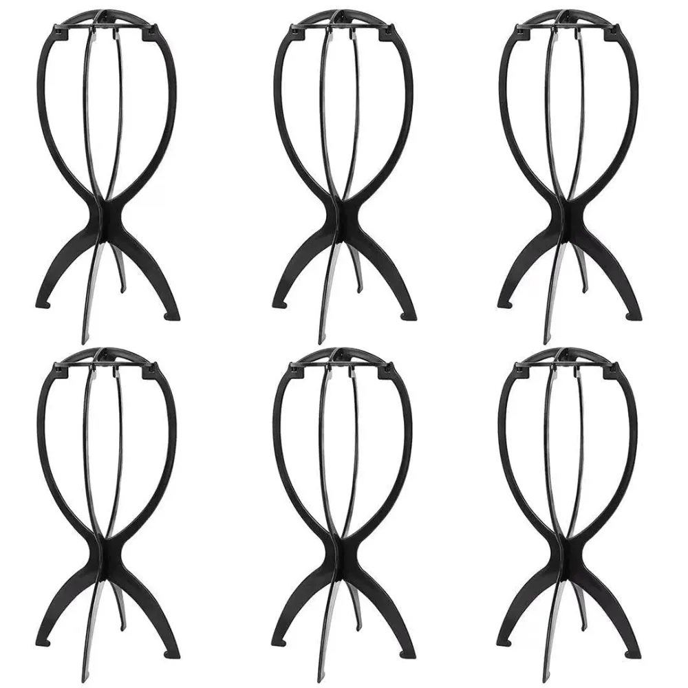 DANSEE 6 Pack Short Wig Stand Portable Wig Holder for multiple Wigs and Hats, 14.2 Inches Travel Wig Stand(Black) DANSEE 6 Pack Short Wig Stand Portable Wig Holder for multiple Wigs and Hats, 14.2 Inches Travel Wig Stand(Black)