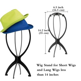 DANSEE 6 Pack Short Wig Stand Portable Wig Holder for multiple Wigs and Hats, 14.2 Inches Travel Wig Stand(Black) DANSEE 6 Pack Short Wig Stand Portable Wig Holder for multiple Wigs and Hats, 14.2 Inches Travel Wig Stand(Black)
