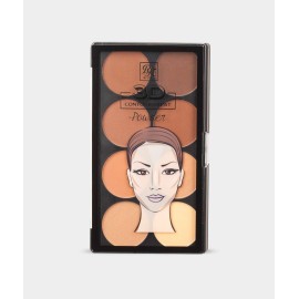 Ruby Kisses Flawless Finish with 3D Contour Powder Makeup Palette - Multiple Contouring Options, Easy Blending, Long-lasting formula, Sculpt &Highlighting, Professional finish (Medium Dark)