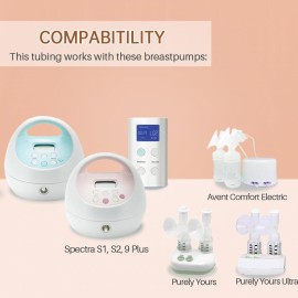 Replacement Tubing for Spectra S2 Spectra S1 9 Plus, BPA Free Replace Tubes Avent/Ameda Hose Made by PumpMom (Not Original Accessories)