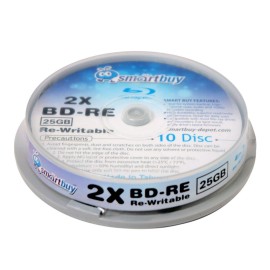 10 Pack Smartbuy 2X 25GB Blue Blu-ray BD-RE Rewritable Branded Logo Blank Bluray Disc 10 Pack Smartbuy 2X 25GB Blue Blu-ray BD-RE Rewritable Branded Logo Blank Bluray Disc