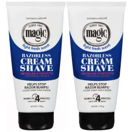 SoftSheen-Carson Magic Razorless Shaving Cream, Hair Removal Cream for Body Hair, Regular Strength Depilatory Cream, Works in 4 Minutes for Normal Hair, 2 Count