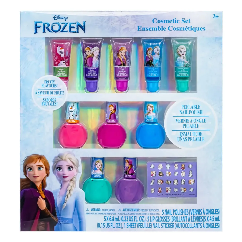 Disney Frozen 2 - Townley Girl Super Sparkly Cosmetic Makeup Set for Girls with Lip Gloss Nail Polish Nail Stickers - 11 Pcs|Perfect for Parties Sleepovers Makeovers| Birthday Gift for Girls 3 Yrs+ Disney Frozen 2 - Townley Girl Super Sparkly Cosmetic Makeup Set for Girls with Lip Gloss Nail Polish Nail Stickers - 11 Pcs|Perfect for Parties Sleepovers Makeovers| Birthday Gift for Girls 3 Yrs+