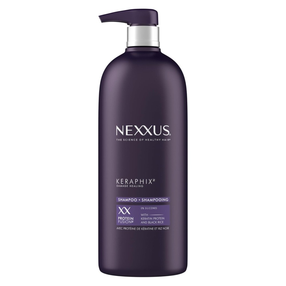Nexxus Keraphix Shampoo With ProteinFusion for Damaged Hair Keratin Protein, Black Rice, Silicone-Free 33.8 oz