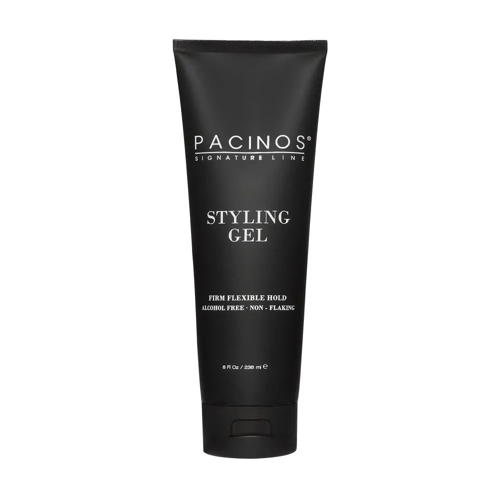 Pacinos Styling Gel - Medium Shine All Day Hold, Conditions and Moisturizes Hair while Adding Volume and Texture, No Dry Flakes or Residue, All Hair Types, 8 fl. Oz