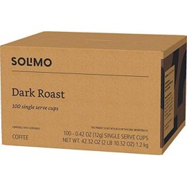 Amazon Brand - Solimo Dark Roast Coffee Pods, Compatible with Keurig 2.0 K-Cup Brewers 100 Count(Pack of 1) Amazon Brand - Solimo Dark Roast Coffee Pods, Compatible with Keurig 2.0 K-Cup Brewers 100 Count(Pack of 1)
