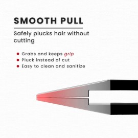 Eyebrow Tweezers Stainless Steel Facial Hair Removal Tweezers for Men & Women in Black with Slanted Tip for Easy Plucking by AURAY Eyebrow Tweezers Stainless Steel Facial Hair Removal Tweezers for Men & Women in Black with Slanted Tip for Easy Plucking by AURAY