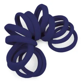 Cyndibands Seamless Hair Ties - Navy Blue - Gentle Hair Ties No Damage, Standard Size 1.5 Inch, Soft and Stretchy Nylon Fabric Ponytail Holders - 12 Count