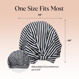 Kitsch Luxury Shower Caps for Women Reusable Waterproof - Large Shower Cap for Women and Men, Non-slip, Quick-dry Hair Cap for Long & Short Hair, Comfortable and Stylish Design - Stripe Kitsch Luxury Shower Caps for Women Reusable Waterproof - Large Shower Cap for Women and Men, Non-slip, Quick-dry Hair Cap for Long & Short Hair, Comfortable and Stylish Design - Stripe