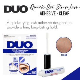 DUO Quick-Set Strip Lash Adhesive - Clear, Waterproof, Long-Lasting Lash Glue, Fast-Drying for False Lashes, 0.18 oz, 1-Pack