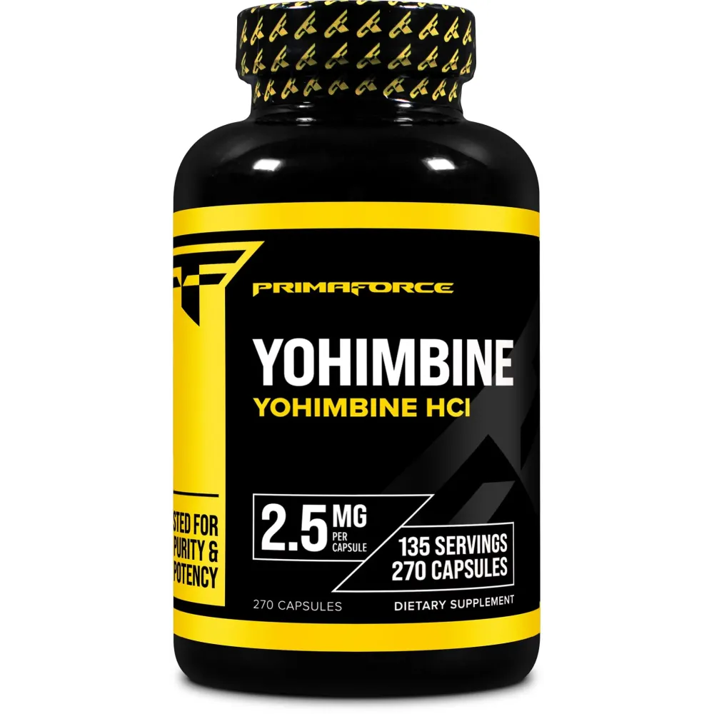 PrimaForce Yohimbine HCl 2.5mg, 270 Capsules - Premium Supplement, Boosts Performance, Zero Fillers, Non-GMO and Gluten Free PrimaForce Yohimbine HCl 2.5mg, 270 Capsules - Premium Supplement, Boosts Performance, Zero Fillers, Non-GMO and Gluten Free
