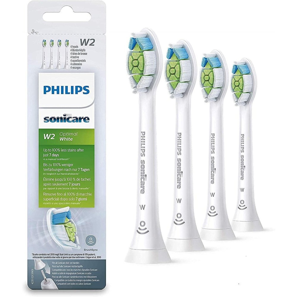 Philips Genuine Sonicare White Replacement Brush Heads, Pack of 4 Philips Genuine Sonicare White Replacement Brush Heads, Pack of 4