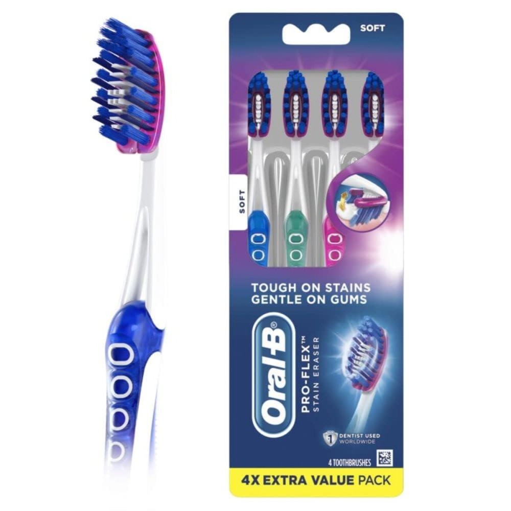 Oral-B Pro-Flex Stain Eraser Toothbrushes, Soft, 4 Count Oral-B Pro-Flex Stain Eraser Toothbrushes, Soft, 4 Count
