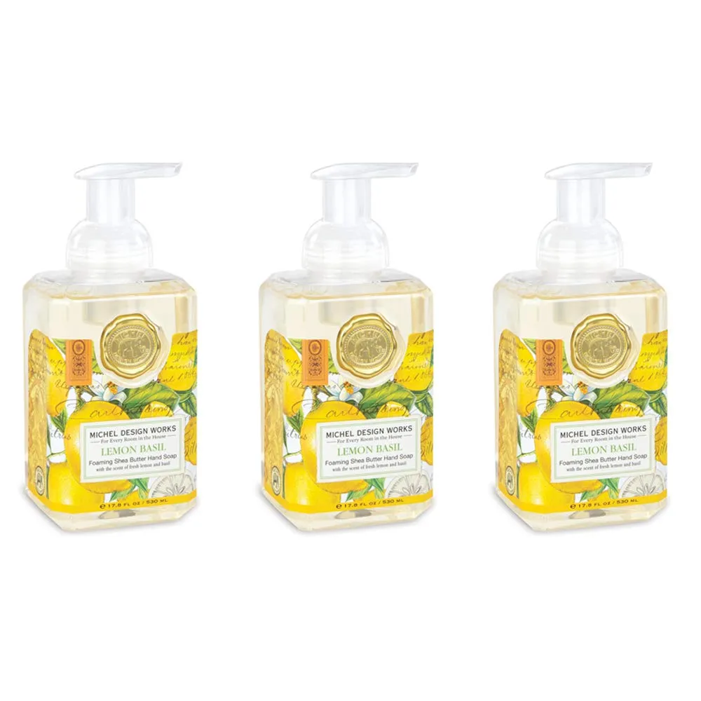 Michel Design Works Foaming Hand Soap, 17.80-Fluid Ounce, Lemon Basil - 3-PACK Michel Design Works Foaming Hand Soap, 17.80-Fluid Ounce, Lemon Basil - 3-PACK