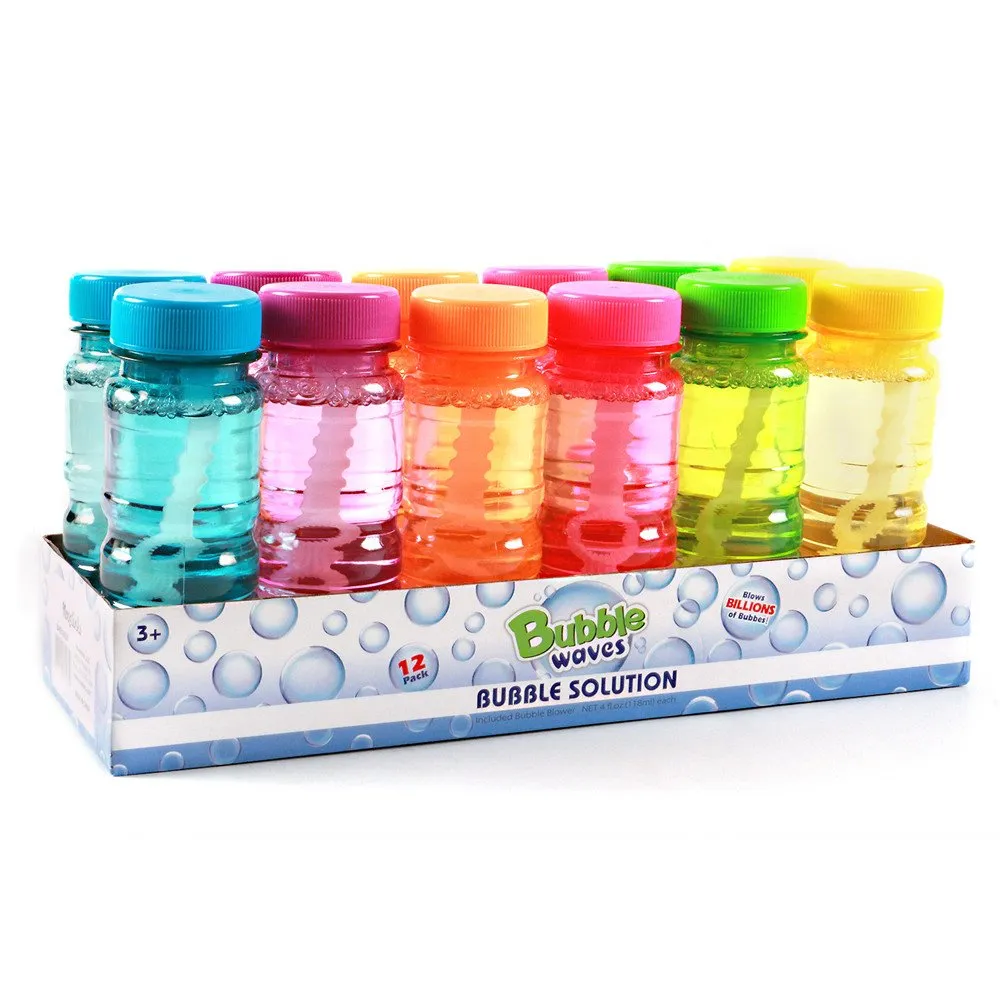 Big Bubble Bottle 12 Pack - 4oz Blow Bubbles Solution Novelty Summer Toy - Activity Party Favor Assorted Colors Set Big Bubble Bottle 12 Pack - 4oz Blow Bubbles Solution Novelty Summer Toy - Activity Party Favor Assorted Colors Set