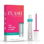 fLASH Eyelash Serum for Long, Curled Natural Lashes - Enhances & Strengthens, Safe & Effective Formula for Contact Wearers & Sensitive Eyes, 3 Month Supply - 2mL (0.07 Fl Oz)